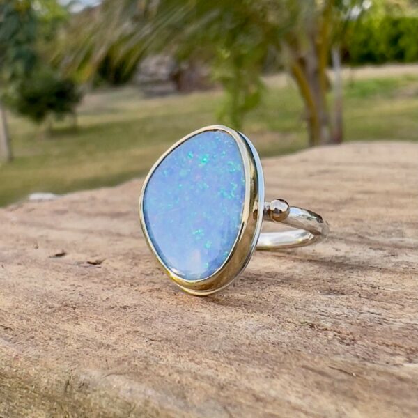 Bague classique opale confetti